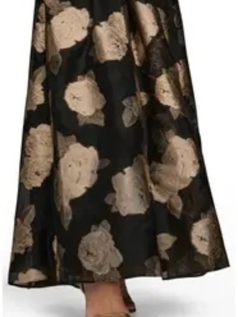 One-Shoulder Metallic Jacquard Gown - Picture 3 of 10